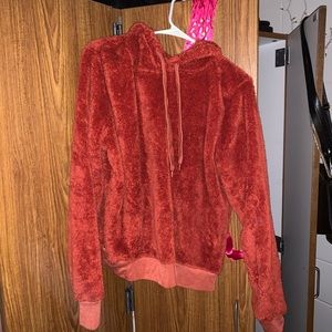 Fluffy Burnt Orange Hoodie